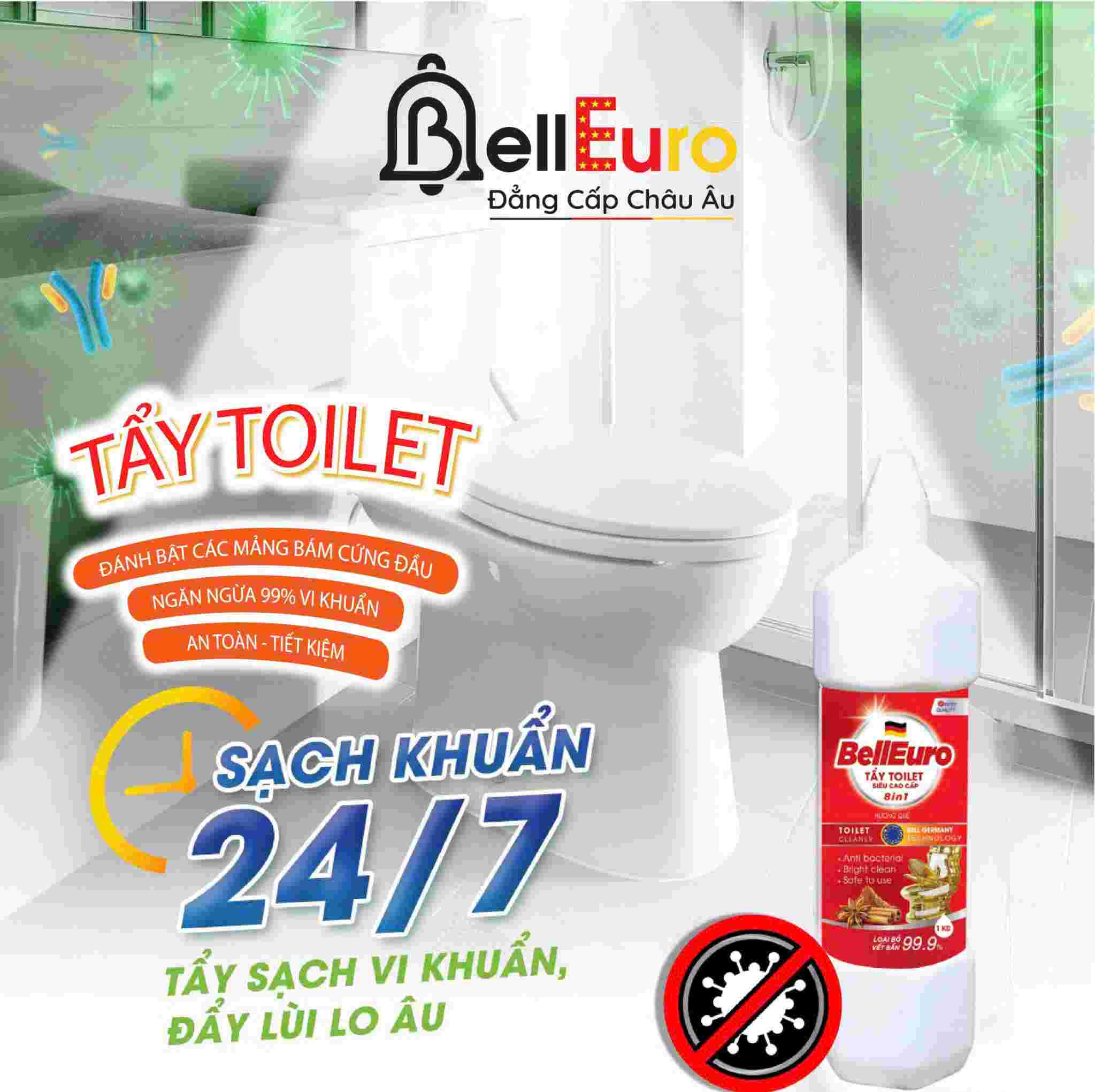 Tẩy Toilet Công Nghệ Sinh Học Bell Euro 1KG Trắng